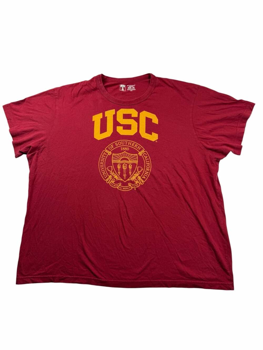 USC Trojans T Shirt Mens 2XL Cardinal Red Gold University Southern California